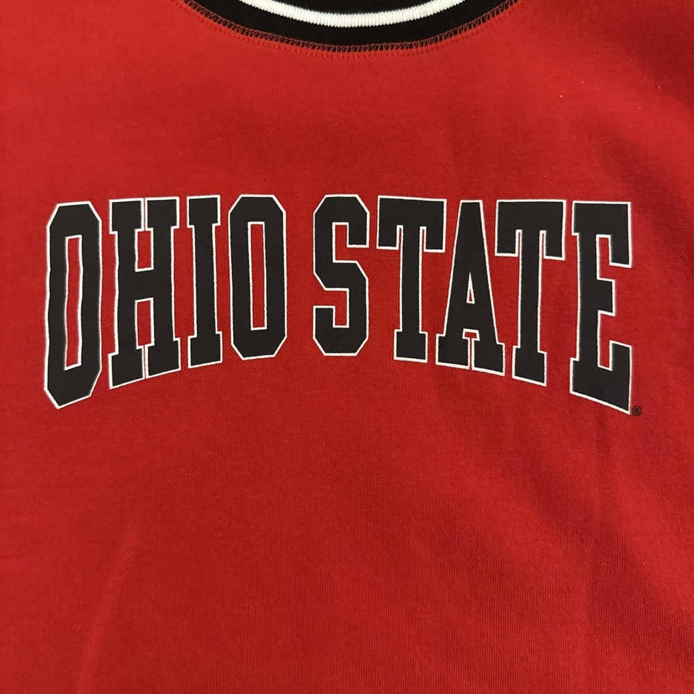 Ohio State Buckeyes Crewneck Sweatshirt Red XS Striped Trim NCAA College - Picture 5 of 8